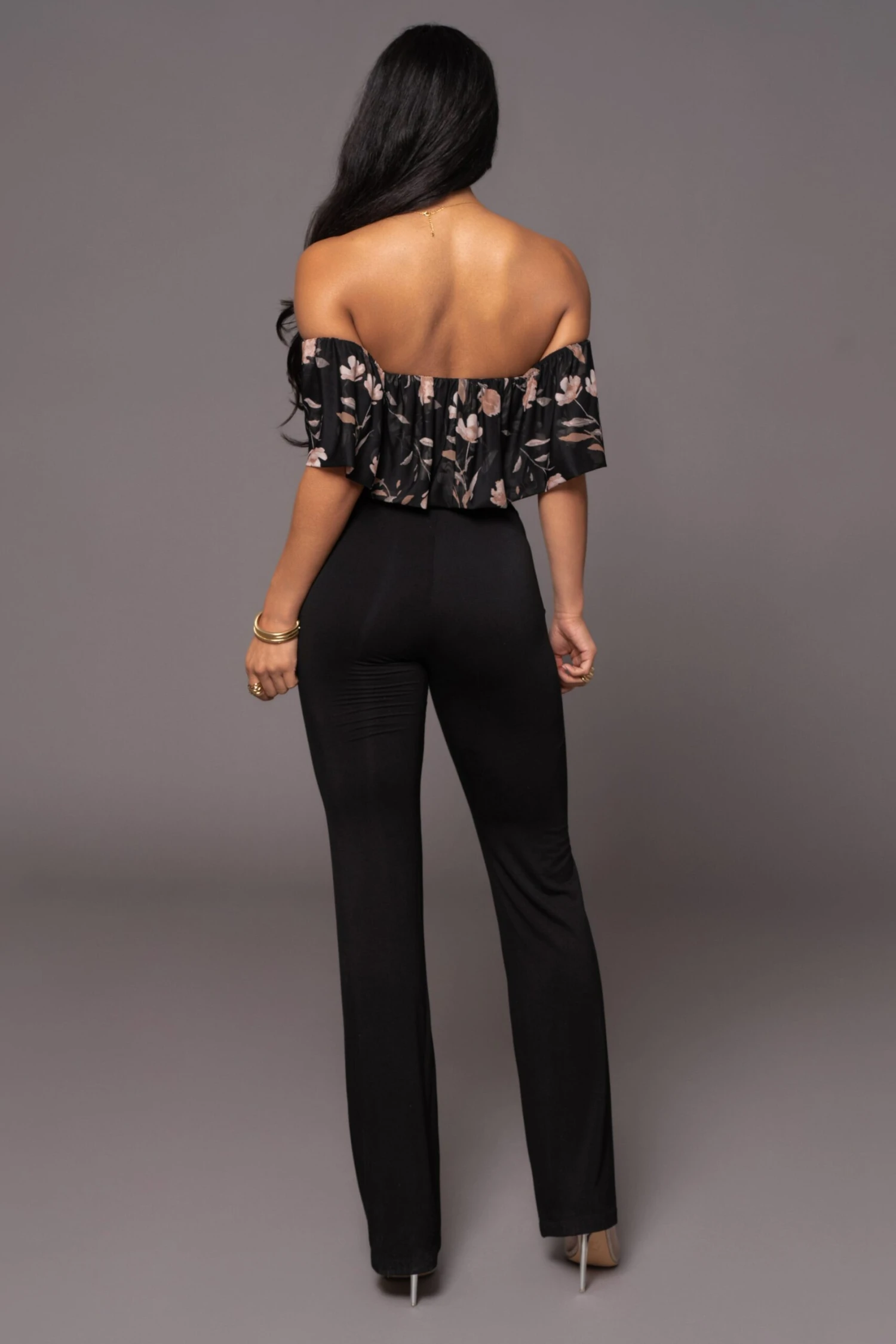 Black Floral Garden Party Crop Top - Image 12