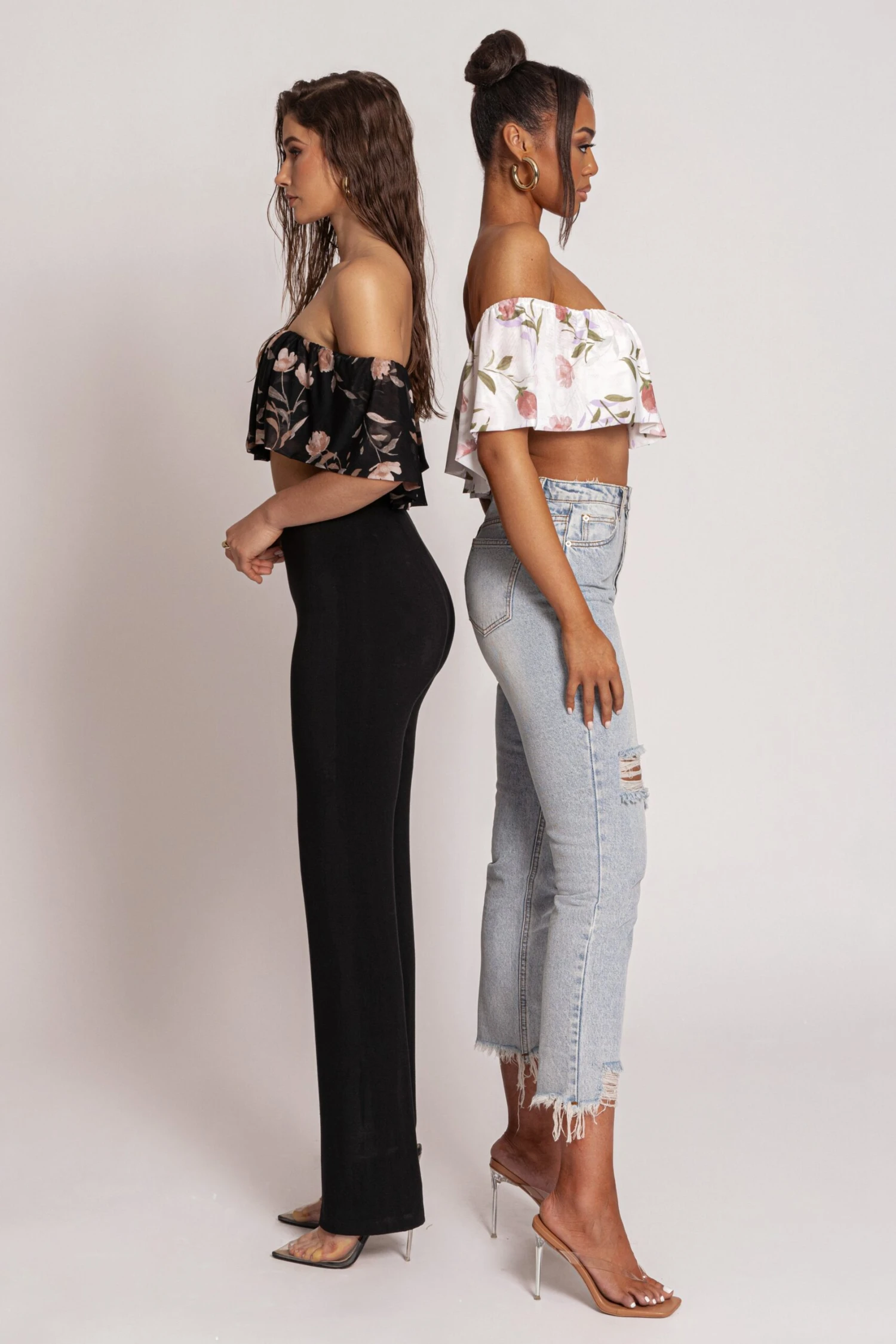 Black Floral Garden Party Crop Top - Image 10