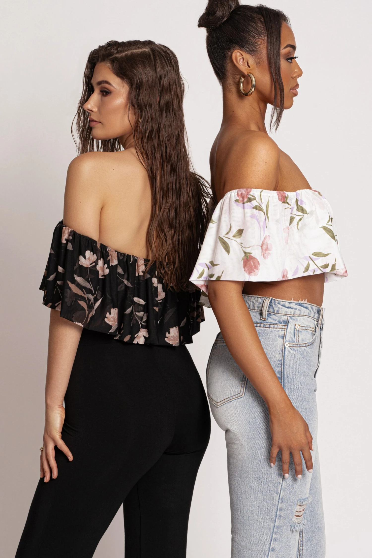 Black Floral Garden Party Crop Top - Image 8