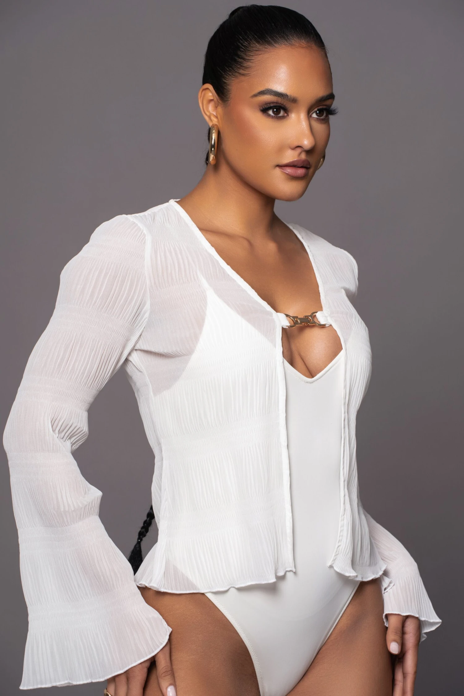 White Hidden Treasure Clasp Top - Image 2