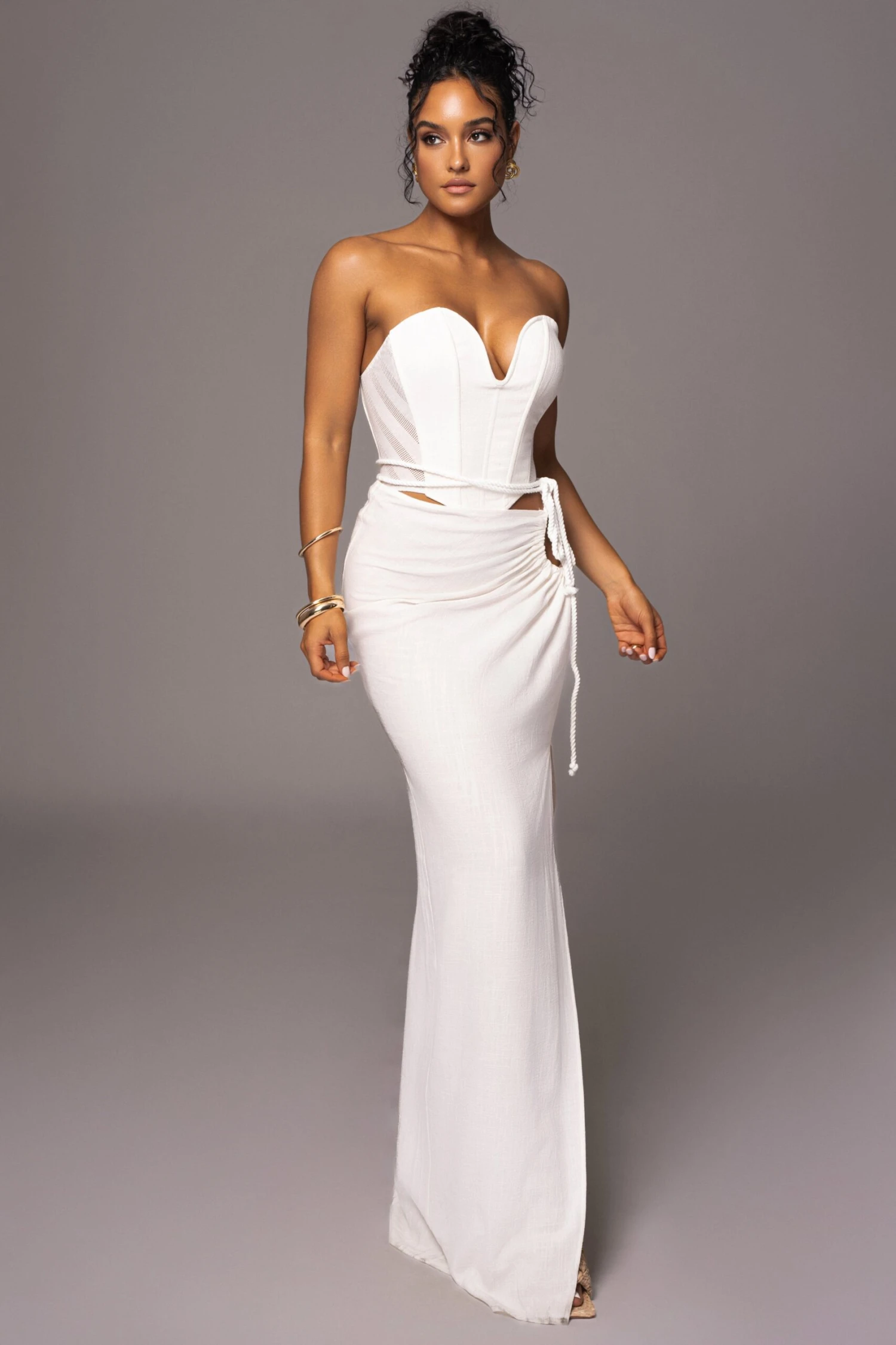 White Destination Linen Skirt Set