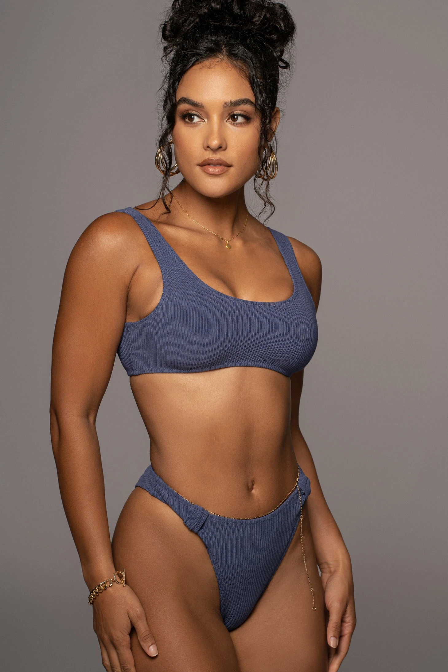 Indigo Blesse Ribbed Bikini Set - Image 2