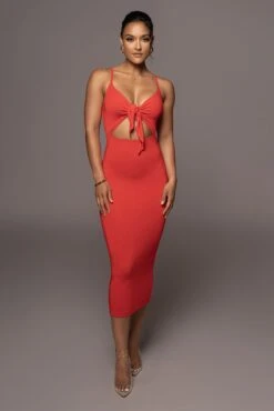 Red Soulmate Cut Out Dress