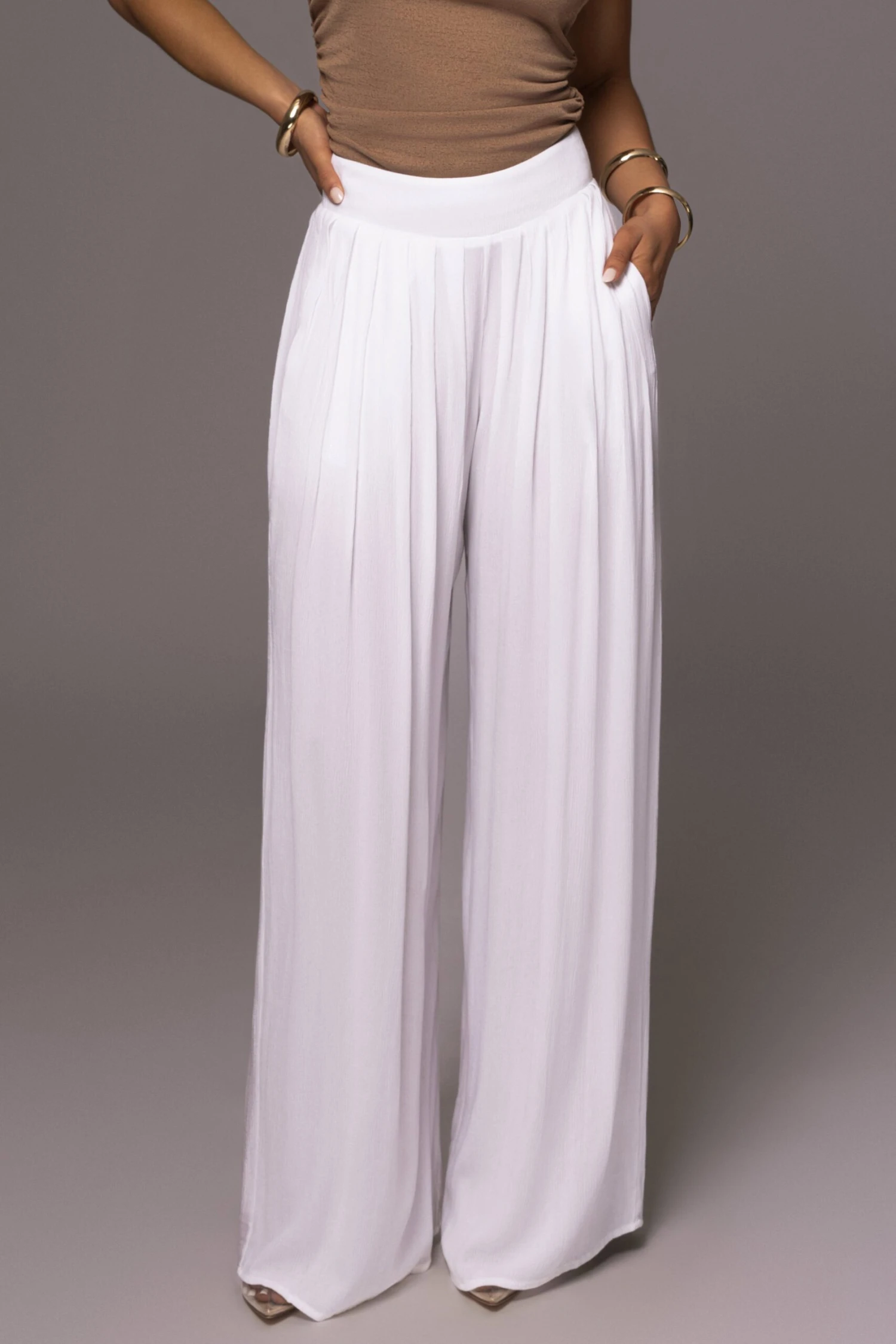 White After Sunset Pleated Pants - Image 4