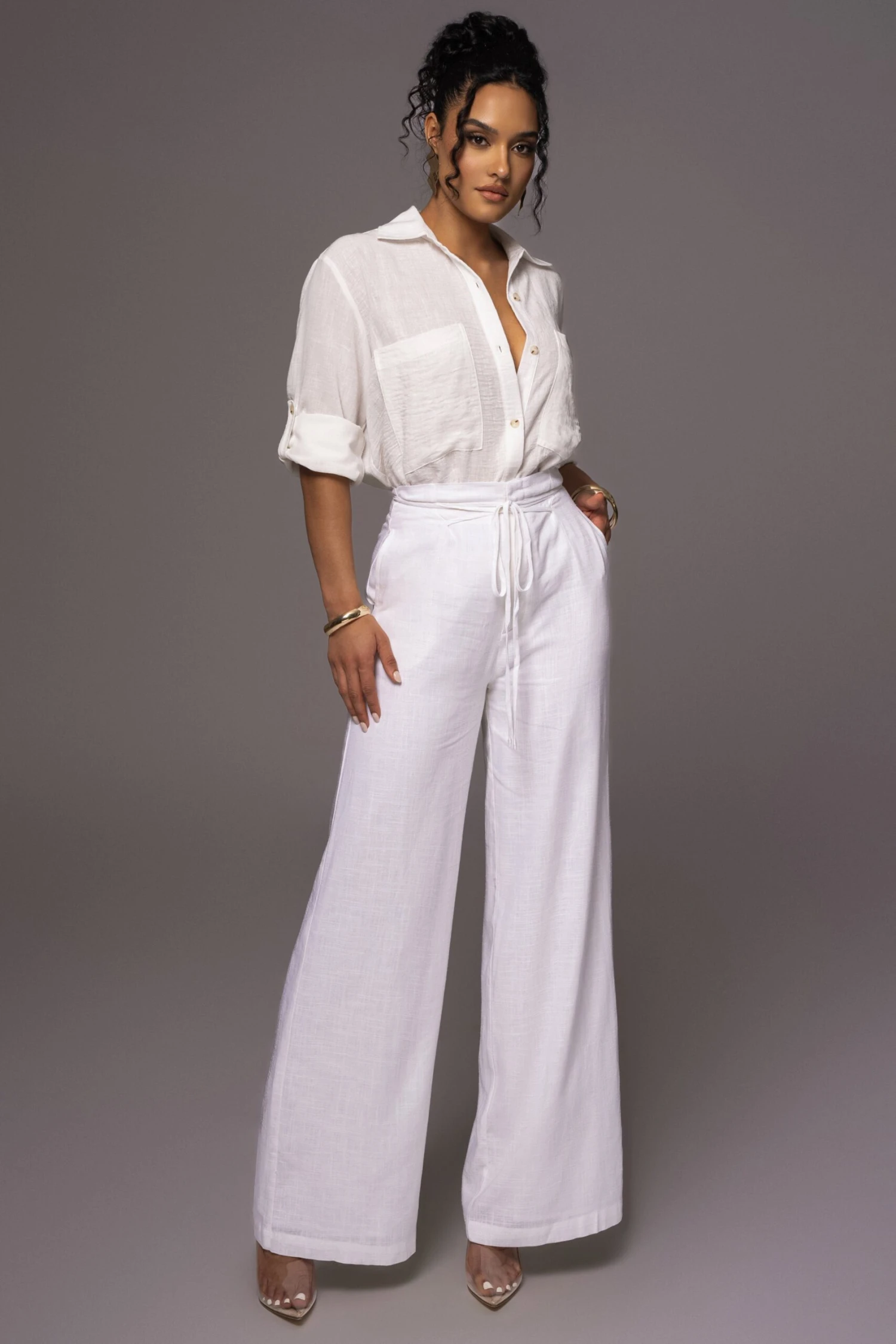 Off White By The Coast Crinkled Button Up - Image 4