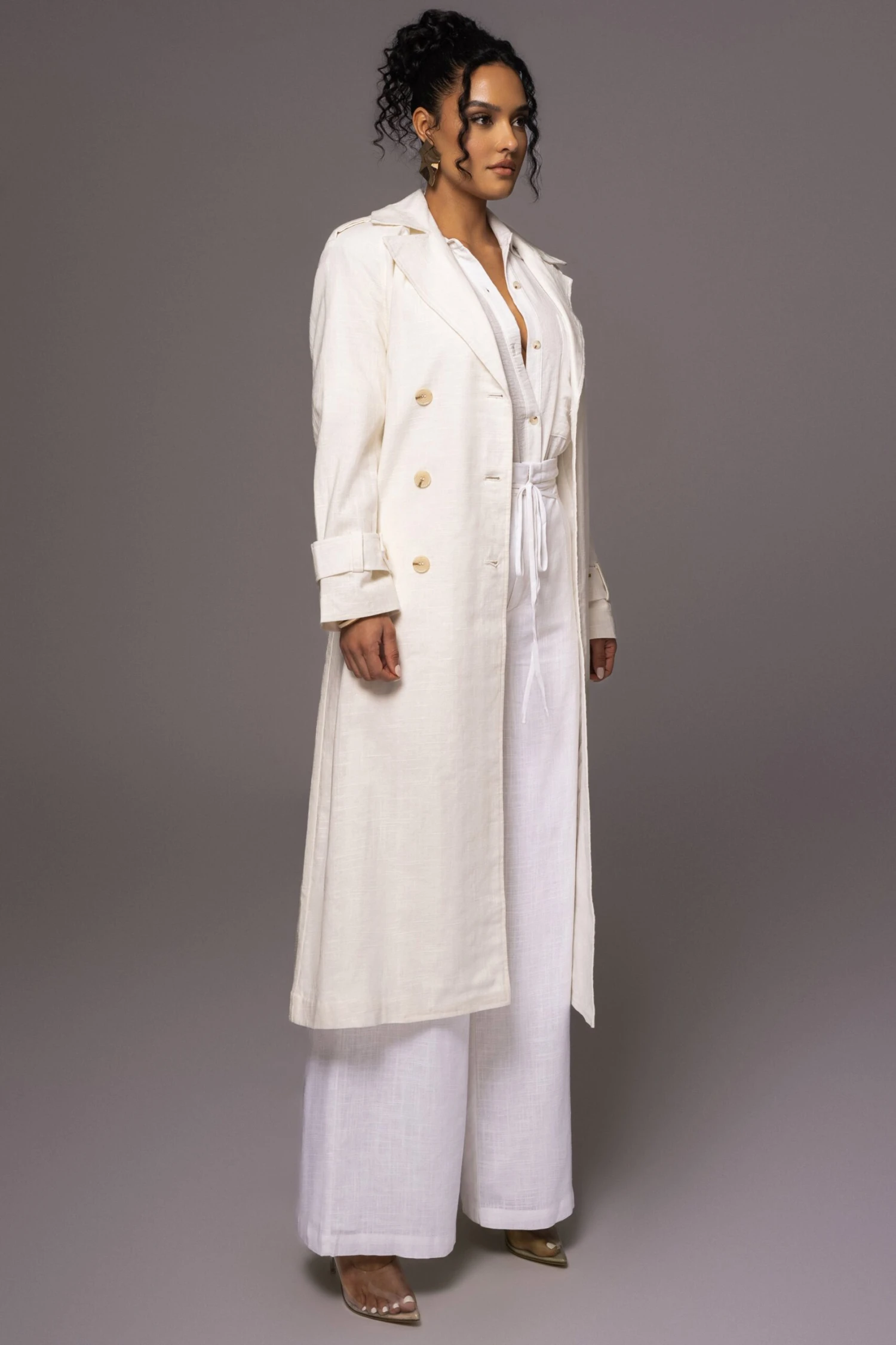 Off White One Step Closer Linen Coat - Image 6
