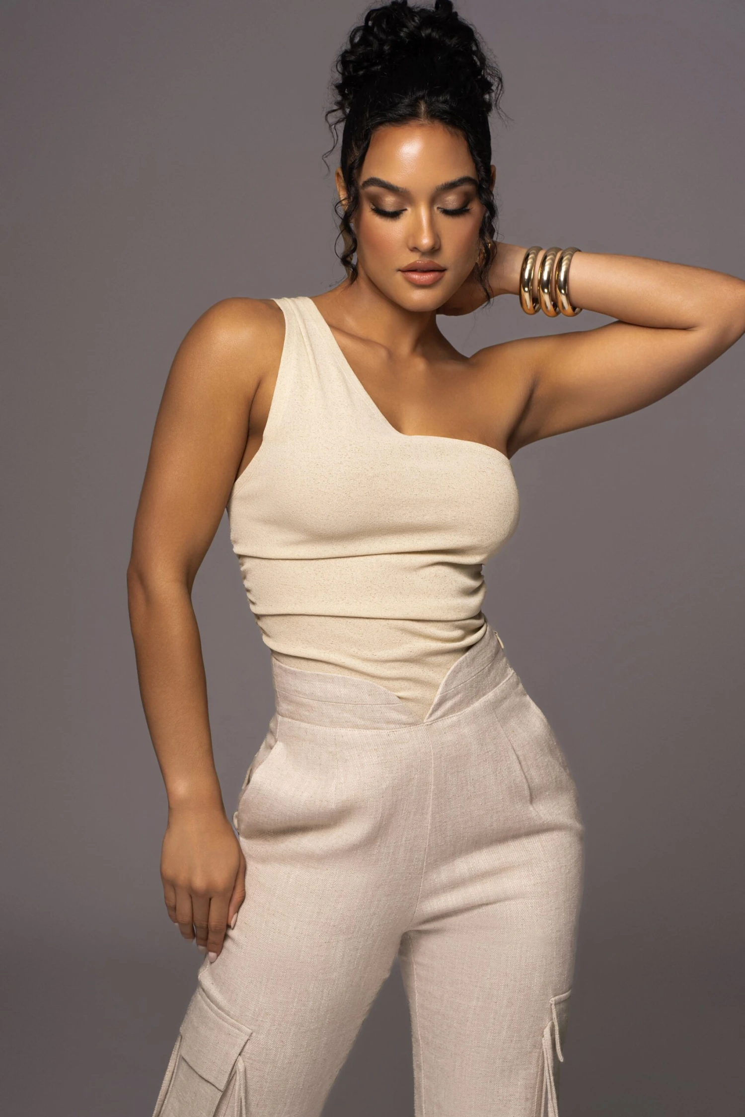 Ivory Rebel One Shoulder Top - Image 3
