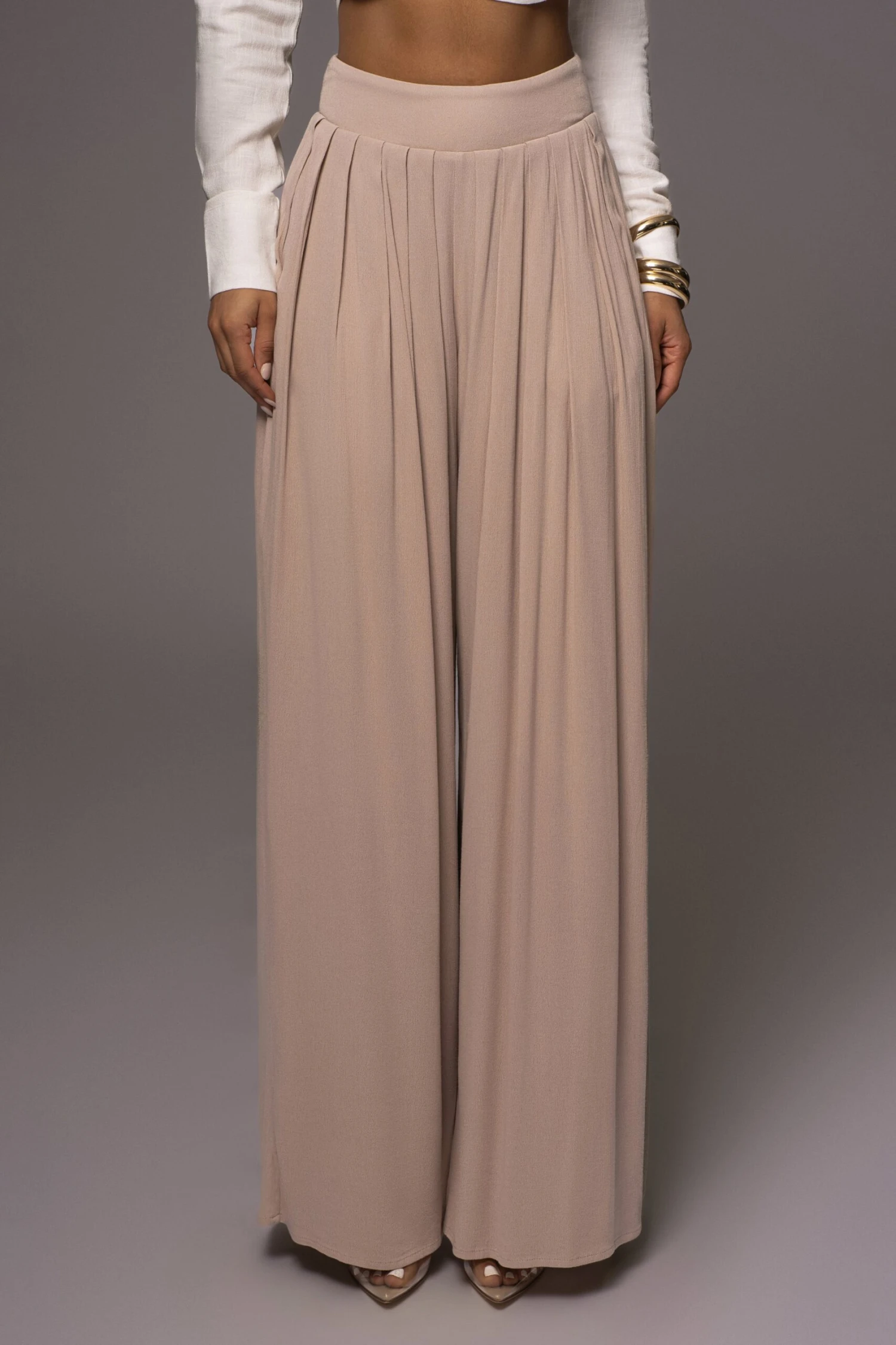 Beige After Sunset Pleated Pants - Image 4
