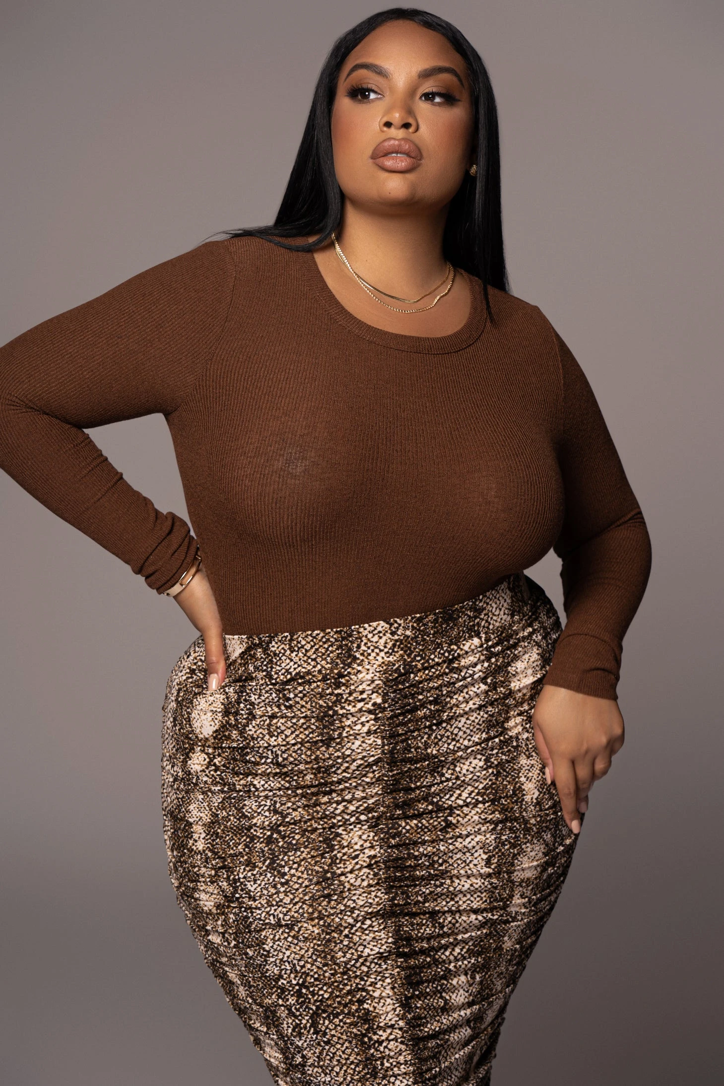 Snakeskin Halow Ruched Skirt - Image 5