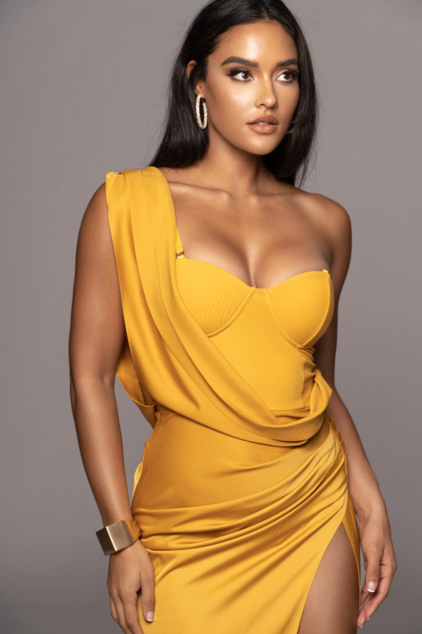 Yellow Kristiana Slit Dress - Image 6