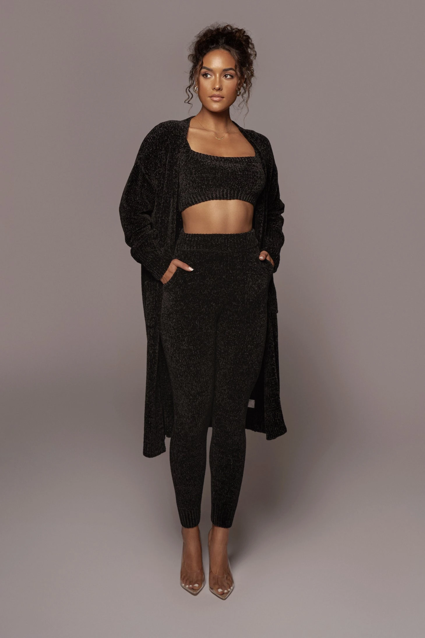 Black Gemma Crop Chenille Top - Image 6