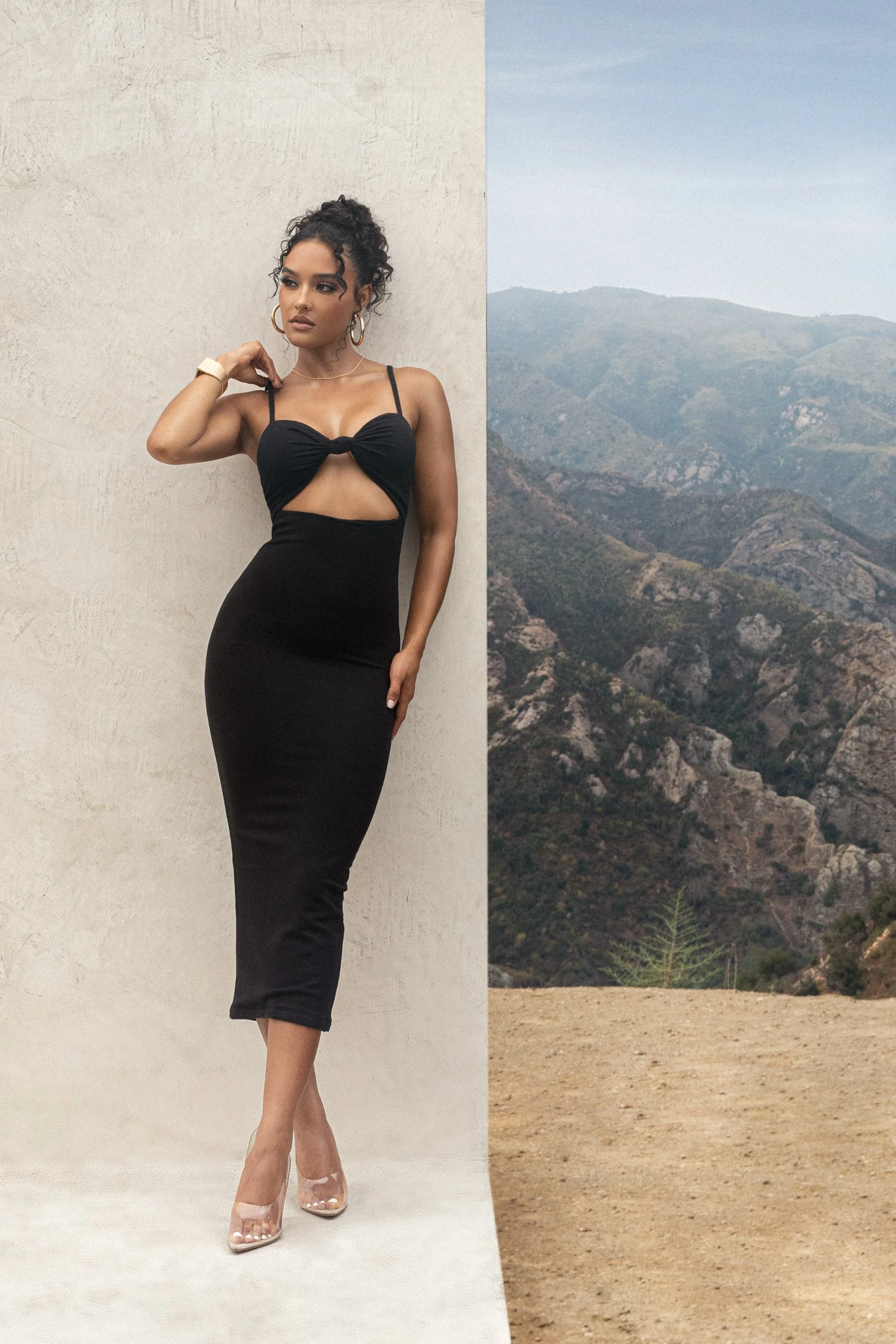 Black Midnight Memories Midi Dress