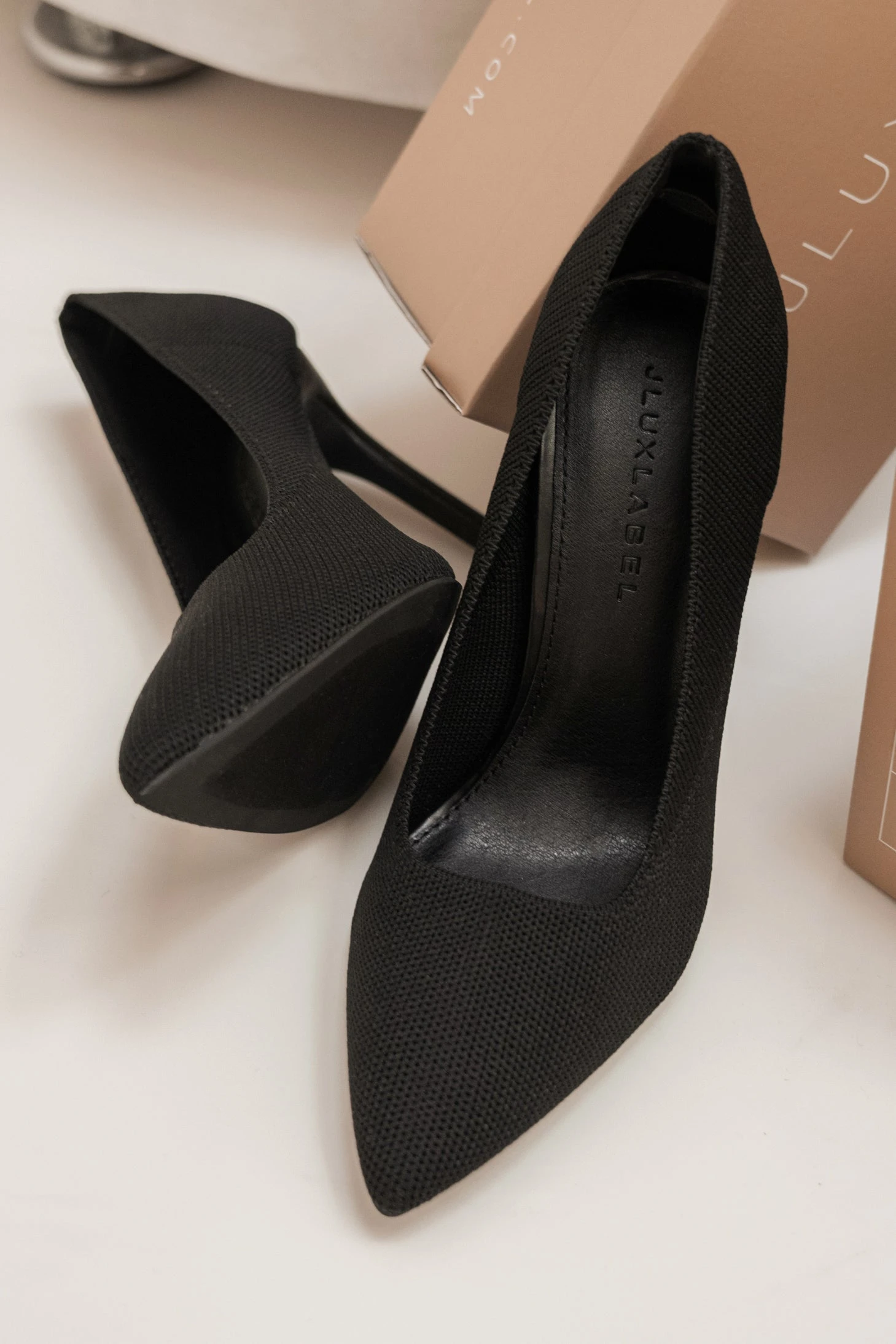 Black Glenna Pointed Toe Pumps - Image 2